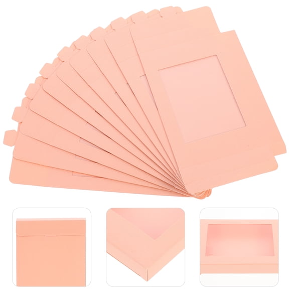 Boîte Cadeau en Papier 10 Pcs Boîtes Cadeaux Kraft Boîtes à Biscuits Boîtes de Rangement avec Fenêtre Transparente