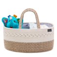 thumbnail image 1 of YeaYee Organizador de pañales para bebé Cesta de almacenamiento portátil para guardería con compartimentos intercambiables Cestas de cuerda tejida 100% algodón Bolsa para coche y cambiador Regalo para, 1 of 5