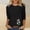 (Fashion 254)Black, variant on Aimik Women's 3/4 Sleeve T Shirt Floral Print Crew Neck Tee Soft Stretchy Loose Fit Casual Layering T Shirt