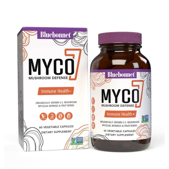 Bluebonnet Myco-7 Mushroom Defense – Organic – Immune & Wellness* - 60 Vegetable Caps