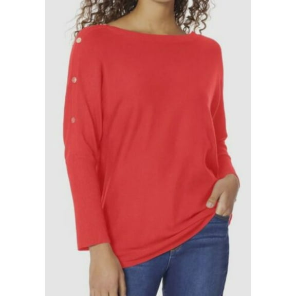 JONES NEW YORK Womens Red Dolman Sleeve Boat Neck Wear To Work Top Plus 3X
