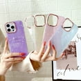 thumbnail image 2 of Compatible with iPhone 15 Pro Max Case, Clear Glitter Hybrid Protective Phone Case Slim Transparent Anti-Scratch Shock Absorption TPU Bumper Cover for iPhone 15 Pro Max 6.7", Purple, 2 of 8