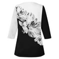 thumbnail image 5 of USSUMA Long Sleeve Graphic Tee Shirts for Women Floral Printed Lace Blouses for Womens Long Sleeves V-Neck Cute Tees Blouses, 5 of 5