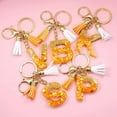 thumbnail image 6 of Golden Foil Orange Letter Keychain, 6 of 6