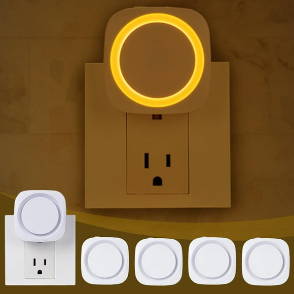 Luces nocturnas Fusunloh, sensor automático de pared con enchufe LED, paquete de 4