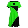 thumbnail image 5 of Shego Halloween Costume Dress Summer Street Style Dresses Female Short Sleeve Printed Sundress, 5 of 7