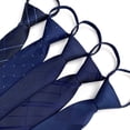 thumbnail image 2 of Ties for Men, Classic Woven Silk Zip Necktie Pre-tied Paisley Various Designs Zipper Neck Tie, 2 of 4