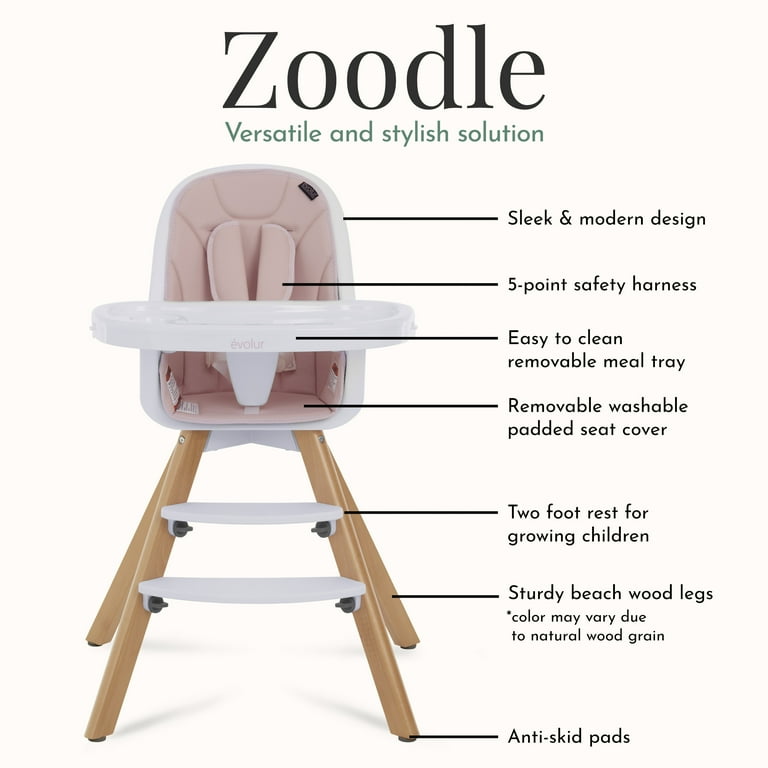 スツール postmodern designe high chair 2set Evolur Zoodle 2-in-1 High Chair Booster Feeding Chair with