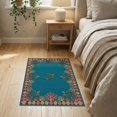 thumbnail image 3 of ODIKA 2'x3' Washable Accent Rug Nautical Theme Banded Turtle Motifs Details Ocean Entry Themed for Bedroom, Nursery, RV, Pet Friendly, Bedside Mat, 3 of 7