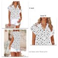 thumbnail image 3 of Blusa de gasa para mujer, cuello en V, manga corta, ajuste holgado, cómoda camisa informal para uso diario, color blanco 2XL, 3 of 4