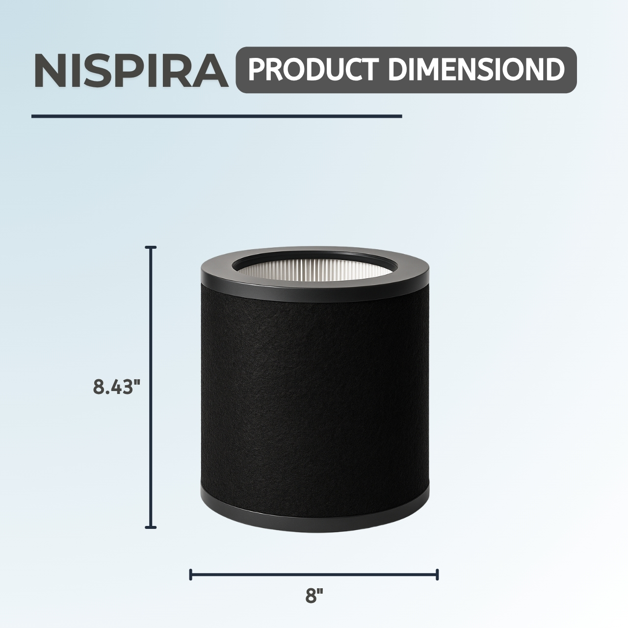 Nispira 2-in-1 True HEPA Replacement Filter for Air Purifier | Compatible with TaoTronics TT-AP008 | Remove Smoke, Dust, Pollen | 2 Pack