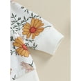 thumbnail image 5 of Infant Baby Girls 2-piece Outfit, Flower Print Long Sleeve Crew Neck Sweatshirt with Elastic Waist Sweatpants Set, 5 of 8
