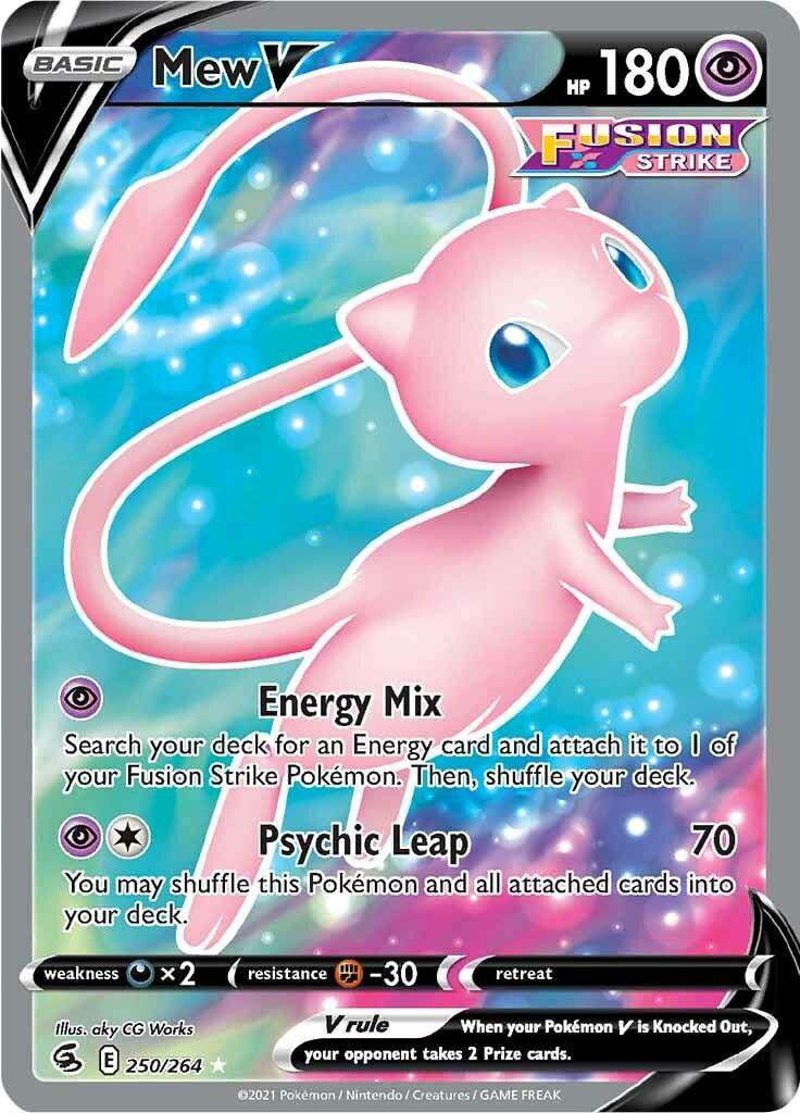 Pokemon Sword & Shield Fusion Strike Ultra Rare Mew V #250 (Full Art) -  Walmart.com