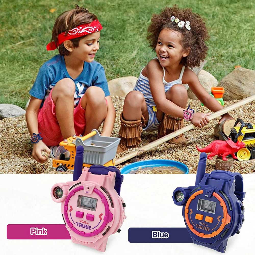 Giugt 2 Pack Kids Watch Walkie Talkie, Two Way Radio Walkie Talkie Kids Outdoor Play Walkie Talkie Toy Games and Gifts for Boys and Girls 4 to 12 Years Old