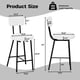 thumbnail image 2 of Set of 2 blanca moderno forrado bar stools: counter height con round seat, back y footrest para kitchen island, dining room o pub, 2 of 8