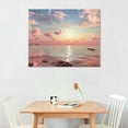thumbnail image 2 of COMIO Beach Wall Art Sunset Pictures Ocean Prints Romantic Sea Coastal Waves Canvas Paintings for Living Room Bedroom Bathroom Office Framed Artwork Wall Decor, 2 of 4