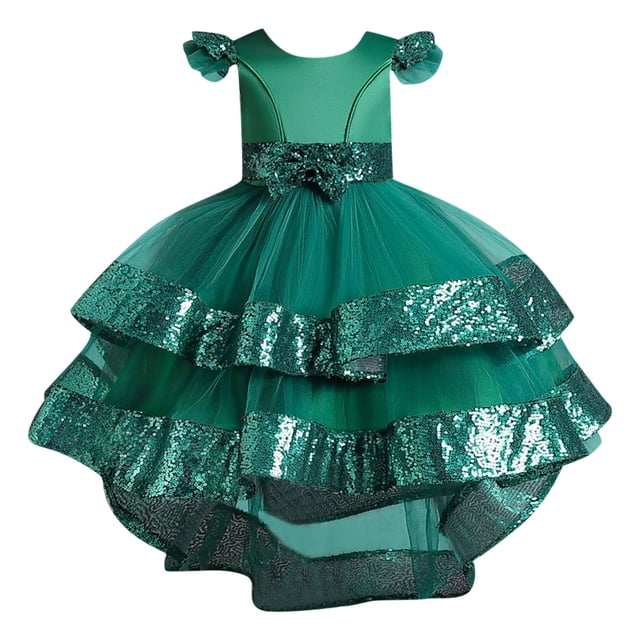 Felwors Bambin Fille Robe d'Été Sans Manches Bowknot Fleur Princesse Robe Podium Performance Robe