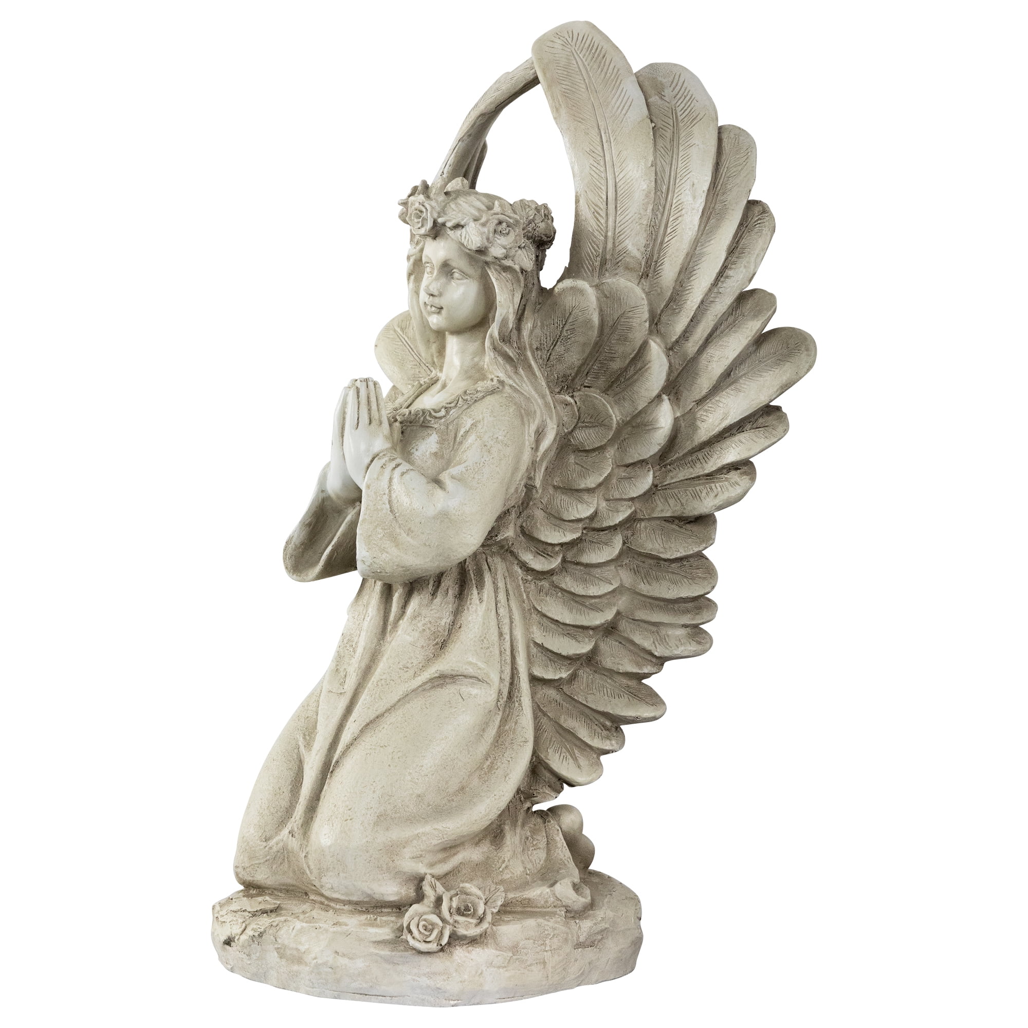 15.25" Angel Kneeling in Prayer Outdoor Garden Statue