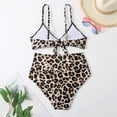 thumbnail image 5 of Women's Cheetah Bikini Set High Cut Adjustable Tie Bathing Suit Cutout Two Piece Swimsuit Swimwear, 5 of 5
