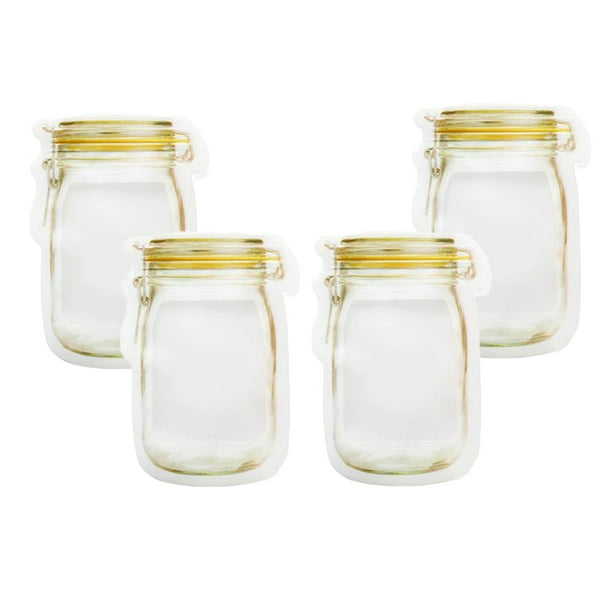 Bolsa de almacenamiento de dulces con forma de botella Agarre holgado de plástico Amarillo 4pcs