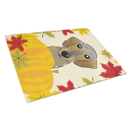 

Wirehaired Dachshund Thanksgiving Glass Cutting Board Large