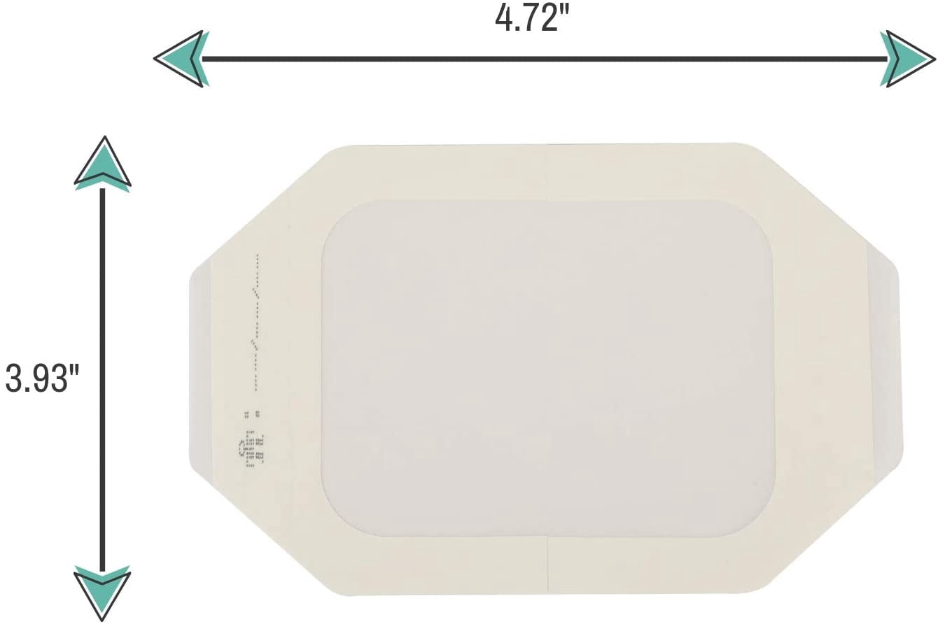Houseables Transparent Dressing, Adhesive Bandages, Waterproof Wound Seal, 4”x 5”, 50 Pack