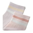 thumbnail image 5 of 5 Pairs Women Cotton Ankle Socks with Pastel Striped Cuffs Soft Breathable Knit Fabric for Everyday Comfort - 5 pcs-1, 5 of 6
