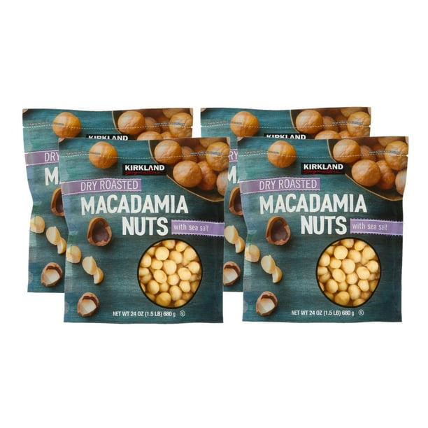 4 Pack | Kirkland Signature Dry Roasted Macadamia Nuts, 24 oz ...