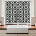 thumbnail image 2 of Ambesonne Floral Kitchen Curtains, Ornate Circles Inspiration, 55"x39", Ruby Beige Navy Blue, 2 of 3