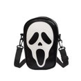 thumbnail image 1 of Bolso bandolera para hombre y mujer, divertido bolso de hombro con diseño de calavera fantasma, bolso bandolera de piel sintética para teléfono móvil, 1 of 6