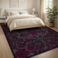 thumbnail image 3 of ODIKA 8'x10' Washable Area Rug Non-Slip Chair-Friendly Mat Gothic Pink Academia Botanical Vine Motif Decorative Purple Flower for Dining Room, Large Office, Lounge, 3 of 7