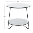 thumbnail image 3 of SAFAVIEH Avani Modern Style Round Side Table, White/Black (18.9 in. W x 18.9 in. D x 17.7 in. H), 3 of 9