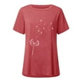 thumbnail image 4 of Women's Tunic Tops to Wear with Leggings Crew Neck Printed Flowy Shirts Summer Casual Baggy Short Sleeve Blouse Tee, 4 of 4