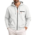 thumbnail image 4 of Miqool Mens Zip Up Hoodies Fleece Loose Fit Long Sleeve Sweatshirts Drawstring Casual Fall Winter Jacket with Pockets for Athletic Workout, 4 of 9