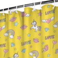 thumbnail image 3 of Yellow Cartoon Unicorn Rainbow Heart Diamond Pattern Shower Curtain 84"x72" ,Bathroom Decorative Shower Curtains Set with 12 Hooks,Modern Waterproof Washable Shower Curtain, 3 of 6