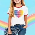 thumbnail image 2 of Zpanxa T-Shirts pour Tout-Petites Fille Imprimé Décontracté Col Rond Manches Courtes T-Shirt d'Été Décontracté avec Polyester Spandex 3 Ans, 2 of 3