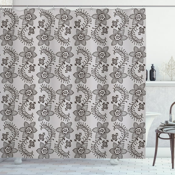Ambesonne Taupe Shower Curtain, Russian Boho, 69"Wx70"L, Tan Taupe