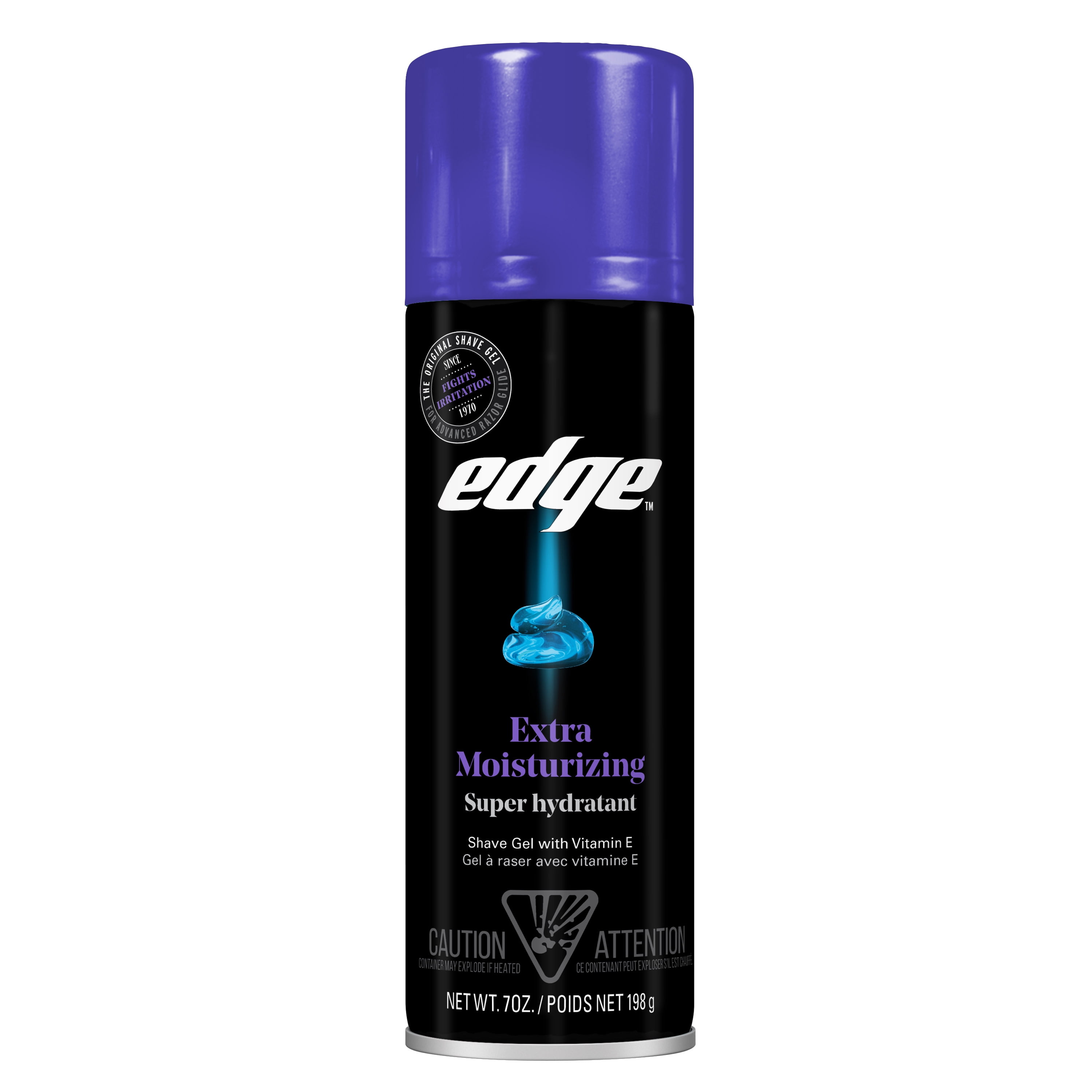 Edge Extra Moisturizing Shave Gel for Men with Vitamin E, 7 Oz