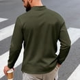 thumbnail image 6 of USNSM Mens Henley Long Sleeve Shirts Cotton Pocket Button T Shirts Casual Lightweight Plain Tops Fall Basic Tee Green XXXL, 6 of 7