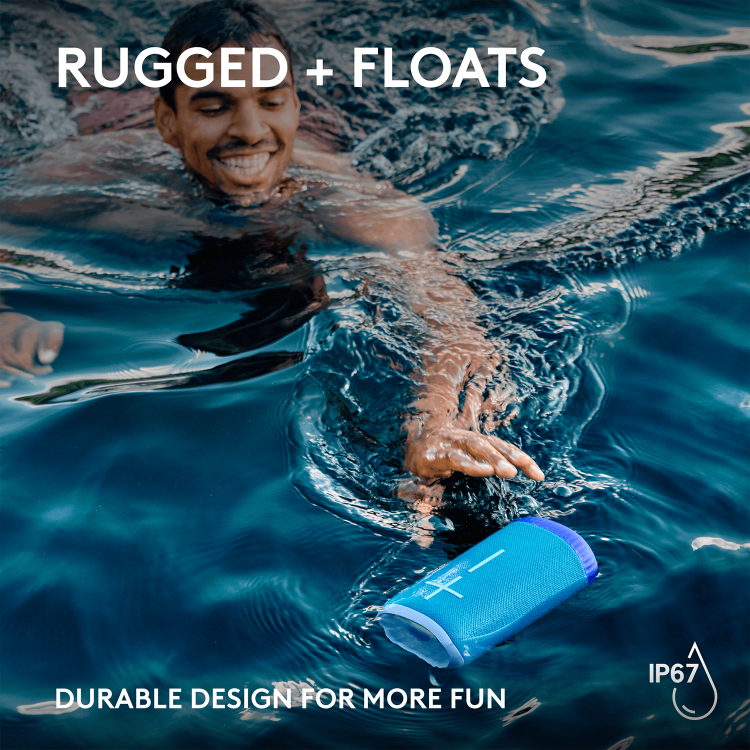 ULTIMATE EARS EVERBOOM Wireless Bluetooth Portable Speaker, Big Bass and Immersive 360-Degree Sound, Floatable Waterproof Speaker IP67, up to 20-Hour Battery and 180 ft (55 m) Range, Charcoal Black
