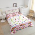 thumbnail image 4 of Cartoon Candy Kids Comforter Set Queen Size,Rainbow Cloud Dessert Girly Bedding Set,Girls Women Room Decor,Sweets Cute Princess Down Comforter,Pink Romantic Duvet Insert,2 Pillowcases, 4 of 7
