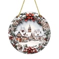 thumbnail image 4 of Ruifaya Colgante de urraca roja acrílica con forma de rama de árbol de Navidad verde, 4 of 6