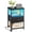 Black Oak-1 Drawer with Charging Station&Light, variant on TOMNK Nightstand with 2 Fabric Storage Drawers, Bedside Table for Bedroom, Rustic Brown