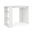 thumbnail image 6 of 35.5" Modern Computer Desk with Bookshelf,Home Office Desk Study Desk Writing Desk for Small Space, White, 6 of 7