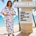 thumbnail image 7 of Xixirimido Colorful Butterfly Floral Print Kaftan Dresses for Women Plus Size V Neck Caftans Long Batwing Sleeve Beach Cover Ups Summer Beach Dress, 7 of 7