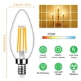 thumbnail image 4 of Bombillas LED para candelabro Yochoice, 4 W, 2700 K, blanco cálido (paquete de 12), 4 of 6