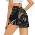 thumbnail image 3 of Bixox Women's Tribal Style Raccoon pattern 2 in 1 Running Shorts - Lightweight Athletic Workout Gym Yoga Shorts Liner with Pockets - XX-Large, 3 of 5