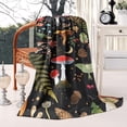 thumbnail image 2 of Red Mushroom Fern Black Pattern Blanket,Comfortable Soft Flannel Throw Blanket,All Season,Warm Lightweight Blankets for Sofa Bed Couch Living Room Chair,50"x60", 2 of 4