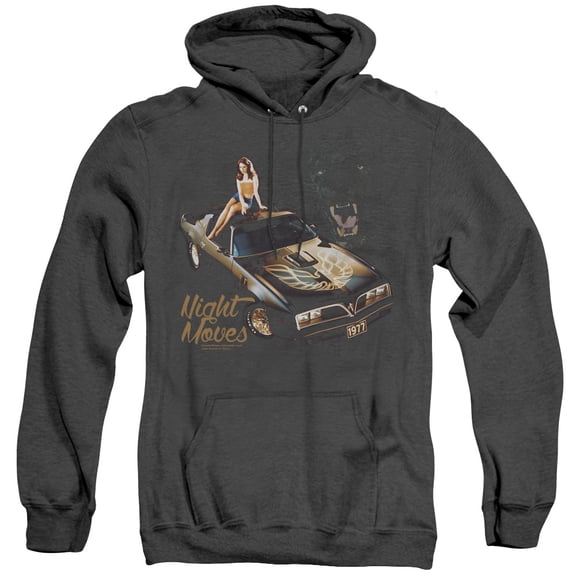 Pontiac Night Moves Adult Heather Hoodie Sweatshirt Black