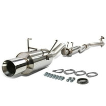 DNA Motoring For 01-05 Civic DX/LX EM/ES Catback Exhaust 4" OD Double Walled Rolled Muffler Tip